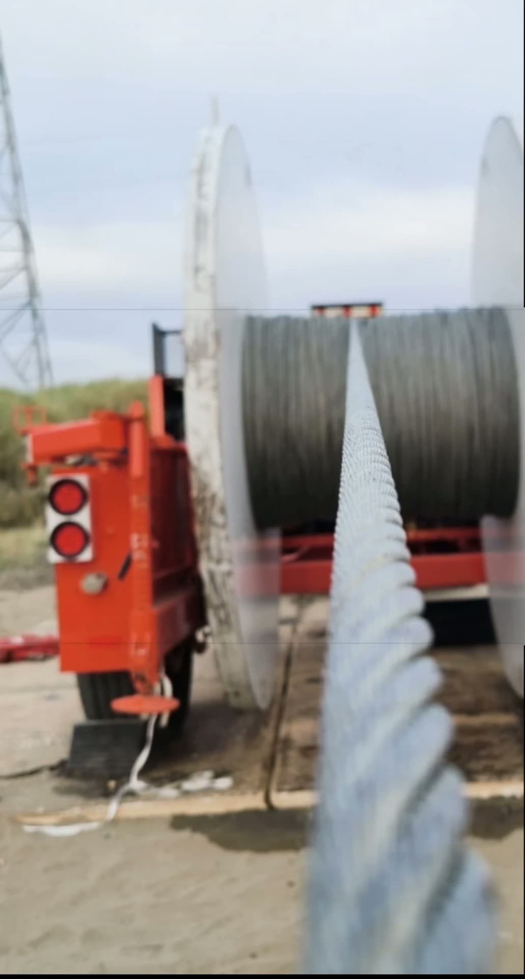 Submarine cable landing shore-end pull at Grover Beach, California
